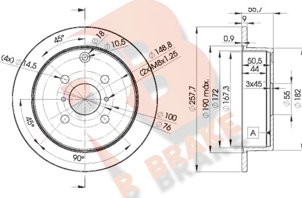 R Brake 78RBD22251 - Əyləc Diski furqanavto.az