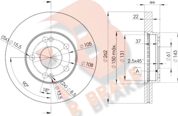 R Brake 78RBD22233 - Əyləc Diski furqanavto.az