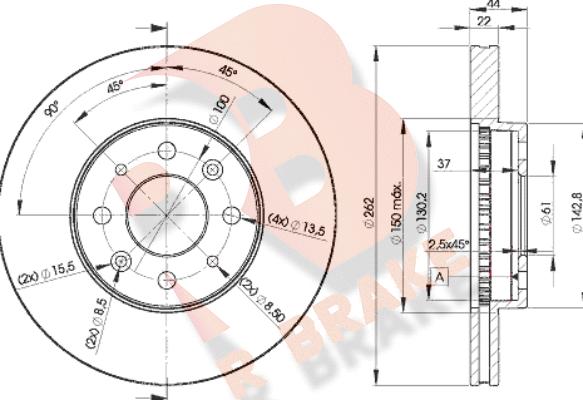 R Brake 78RBD22232 - Əyləc Diski furqanavto.az