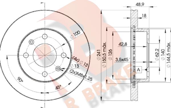 R Brake 78RBD27500 - Əyləc Diski furqanavto.az