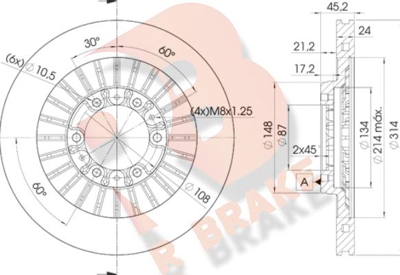 R Brake 78RBD27043 - Əyləc Diski furqanavto.az