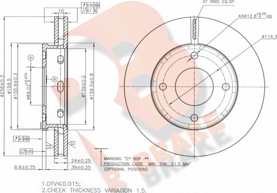 R Brake 78RBD27036 - Əyləc Diski furqanavto.az