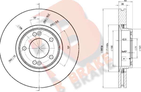 R Brake 78RBD27814 - Əyləc Diski furqanavto.az