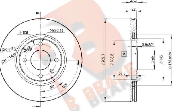 R Brake 78RBD27810 - Əyləc Diski furqanavto.az