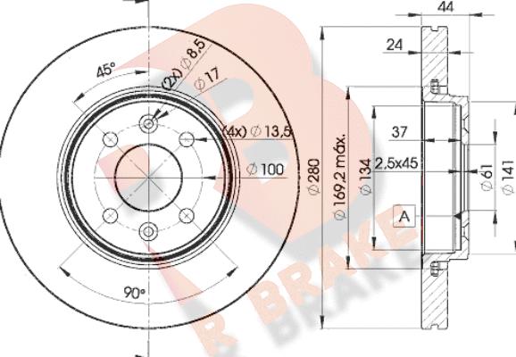 R Brake 78RBD27829 - Əyləc Diski furqanavto.az