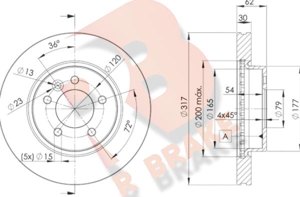 R Brake 78RBD27360 - Əyləc Diski furqanavto.az