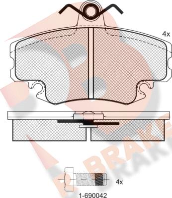 R Brake RB0993-204 - Əyləc altlığı dəsti, əyləc diski furqanavto.az