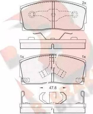 R Brake RB0951 - Əyləc altlığı dəsti, əyləc diski furqanavto.az