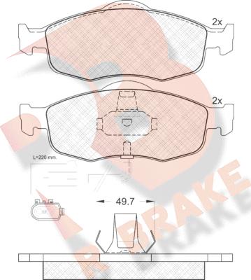 R Brake RB0917 - Əyləc altlığı dəsti, əyləc diski furqanavto.az