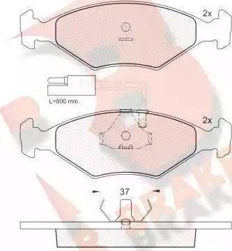 R Brake RB0927 - Əyləc altlığı dəsti, əyləc diski furqanavto.az