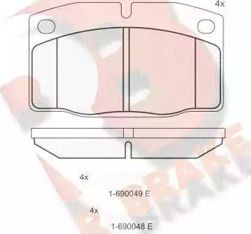 R Brake RB0454-073 - Əyləc altlığı dəsti, əyləc diski furqanavto.az