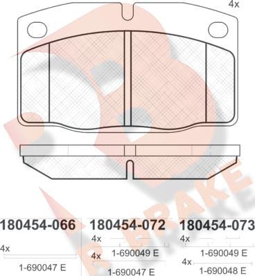 R Brake RB0454 - Əyləc altlığı dəsti, əyləc diski furqanavto.az