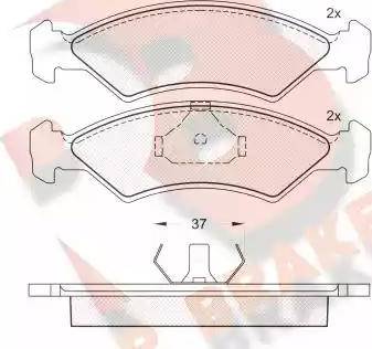 R Brake RB0451 - Əyləc altlığı dəsti, əyləc diski furqanavto.az