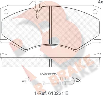 R Brake RB0405-113 - Əyləc altlığı dəsti, əyləc diski furqanavto.az