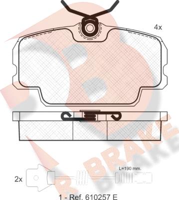 R Brake RB0419-203 - Əyləc altlığı dəsti, əyləc diski furqanavto.az