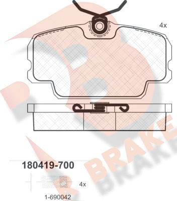 R Brake RB0419-700 - Əyləc altlığı dəsti, əyləc diski furqanavto.az