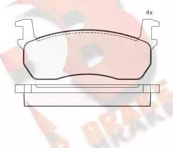 R Brake RB0424 - Əyləc altlığı dəsti, əyləc diski furqanavto.az