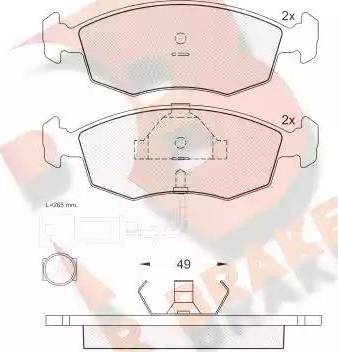 R Brake RB0475 - Əyləc altlığı dəsti, əyləc diski furqanavto.az