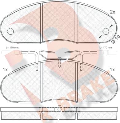 R Brake RB0560 - Əyləc altlığı dəsti, əyləc diski furqanavto.az