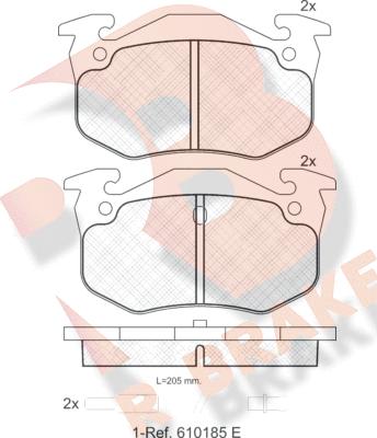 R Brake RB0535 - Əyləc altlığı dəsti, əyləc diski furqanavto.az