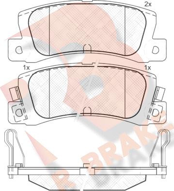 R Brake RB0612-071 - Əyləc altlığı dəsti, əyləc diski furqanavto.az