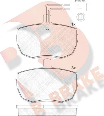 R Brake RB0672 - Əyləc altlığı dəsti, əyləc diski furqanavto.az