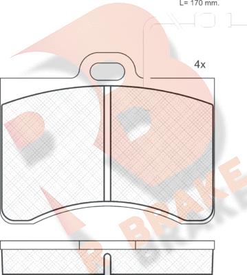 R Brake RB0175 - Əyləc altlığı dəsti, əyləc diski furqanavto.az