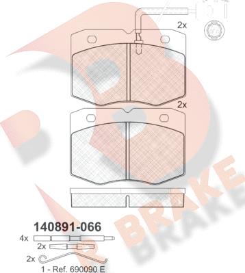 R Brake RB0891 - Əyləc altlığı dəsti, əyləc diski furqanavto.az