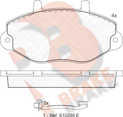 R Brake RB0897-203 - Əyləc altlığı dəsti, əyləc diski furqanavto.az