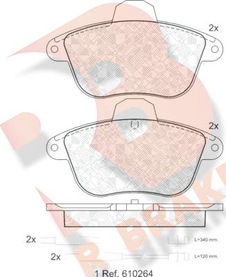 R Brake RB0856 - Əyləc altlığı dəsti, əyləc diski furqanavto.az