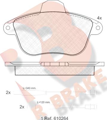 R Brake RB0857 - Əyləc altlığı dəsti, əyləc diski furqanavto.az