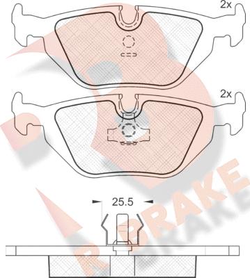 R Brake RB0802 - Əyləc altlığı dəsti, əyləc diski furqanavto.az