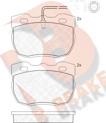 R Brake RB0839-203 - Əyləc altlığı dəsti, əyləc diski furqanavto.az