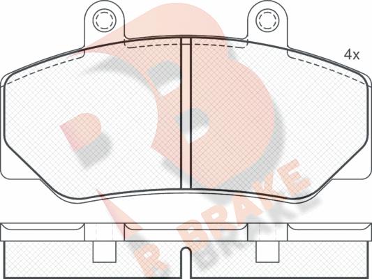 R Brake RB0837 - Əyləc altlığı dəsti, əyləc diski furqanavto.az