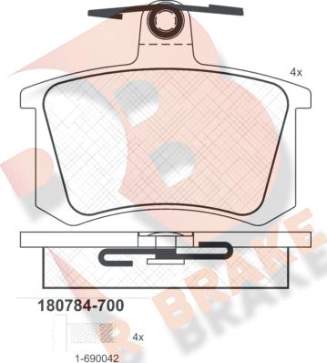 R Brake RB0784-700 - Əyləc altlığı dəsti, əyləc diski www.furqanavto.az