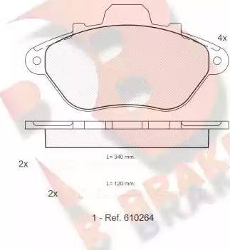 R Brake RB0786 - Əyləc altlığı dəsti, əyləc diski furqanavto.az