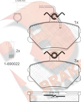 R Brake RB0729-203 - Əyləc altlığı dəsti, əyləc diski furqanavto.az