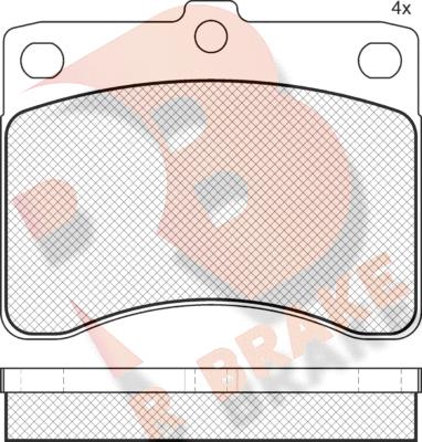 R Brake RB0725 - Əyləc altlığı dəsti, əyləc diski furqanavto.az