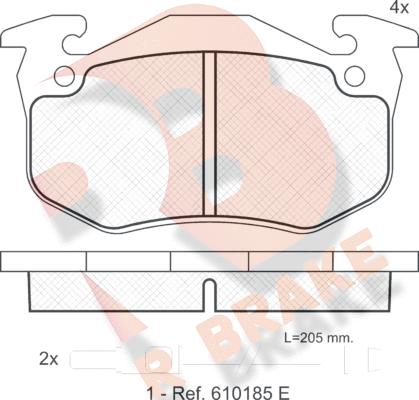 R Brake RB0723 - Əyləc altlığı dəsti, əyləc diski furqanavto.az