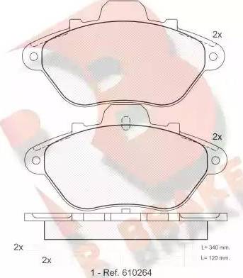 R Brake RB0779 - Əyləc altlığı dəsti, əyləc diski furqanavto.az