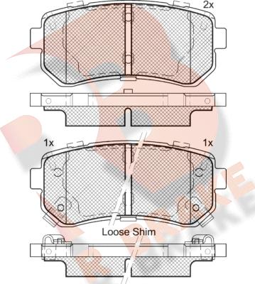 R Brake RB1955 - Əyləc altlığı dəsti, əyləc diski furqanavto.az