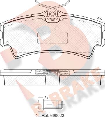 R Brake RB1960 - Əyləc altlığı dəsti, əyləc diski furqanavto.az