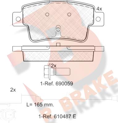 R Brake RB1968 - Əyləc altlığı dəsti, əyləc diski furqanavto.az