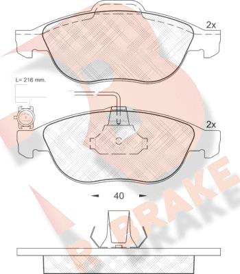 R Brake RB1446 - Əyləc altlığı dəsti, əyləc diski furqanavto.az