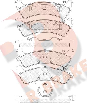 R Brake RB1409 - Əyləc altlığı dəsti, əyləc diski furqanavto.az