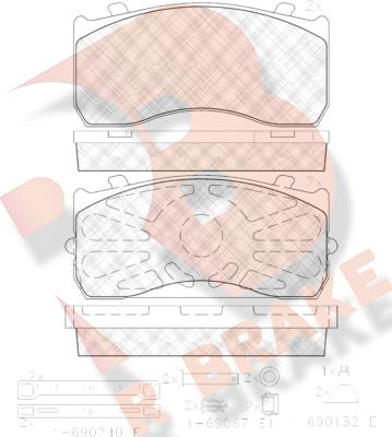 R Brake RB1404-202 - Əyləc altlığı dəsti, əyləc diski furqanavto.az