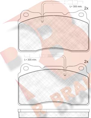 R Brake RB1424 - Əyləc altlığı dəsti, əyləc diski furqanavto.az