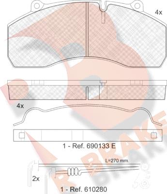 R Brake RB1423-118 - Əyləc altlığı dəsti, əyləc diski furqanavto.az