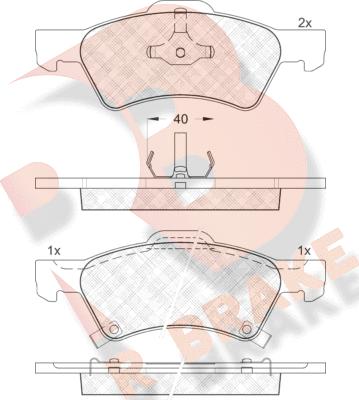 R Brake RB1544 - Əyləc altlığı dəsti, əyləc diski furqanavto.az