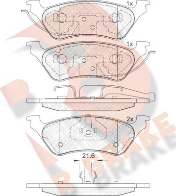 R Brake RB1564 - Əyləc altlığı dəsti, əyləc diski furqanavto.az